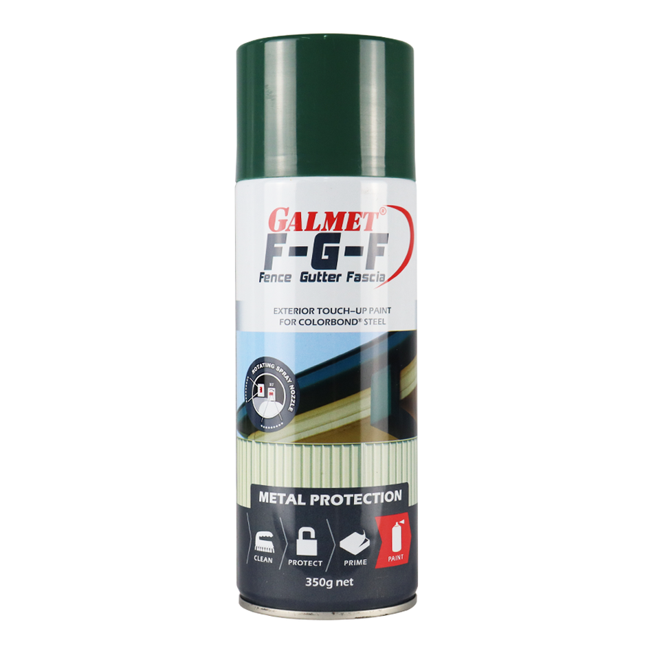 GALMET Fence Gutter Fascia FGF Colorbond 350g Spray Paint Aerosol Cottage Green