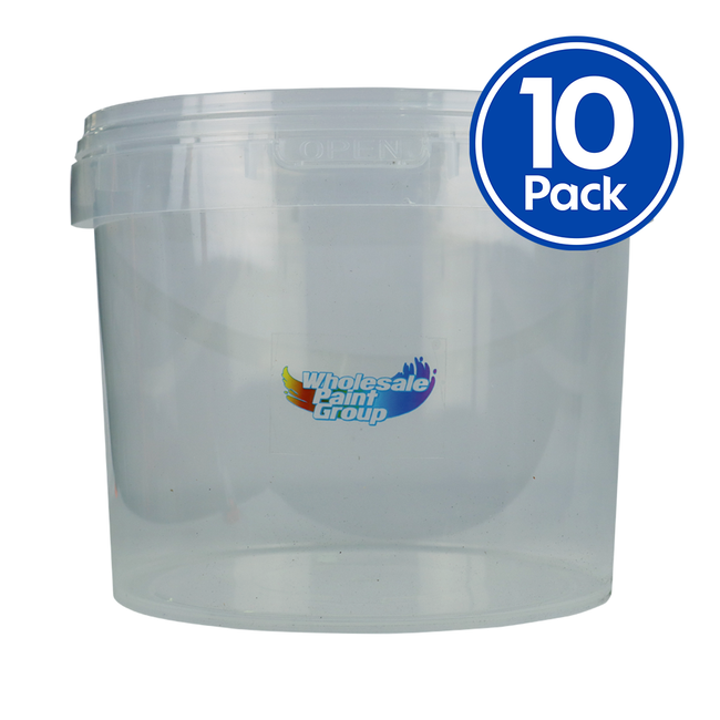 WPG Clear Mixing Bucket with Lid 5L x 10 Pack