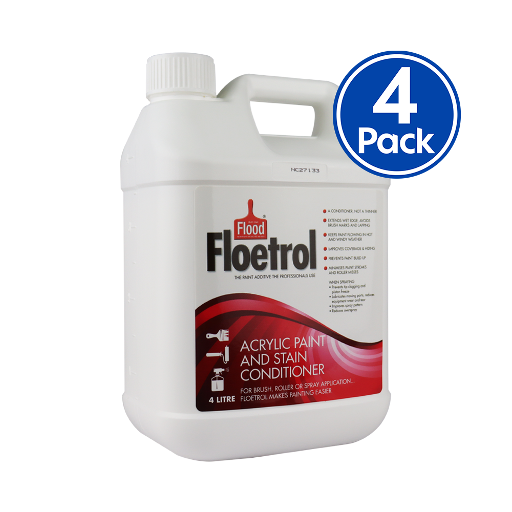 Flood Floetrol Acrylic Stain Conditioner Painting Additive 4L x 4 Pack