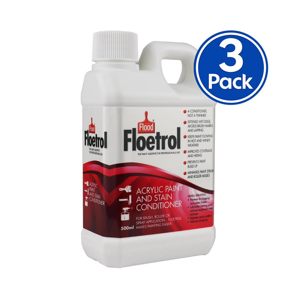 FLOOD Floetrol Acrylic Paint And Stain Conditioner Additive 500ml x 3 Pack