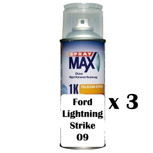 Automotive Touch Up Spray Paint Can Ford Lightning Strike O9 Colour x 3