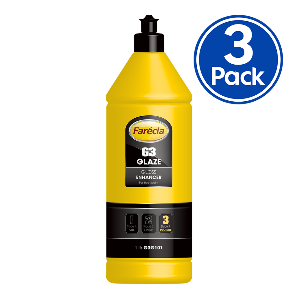 FARECLA G3 Glaze Gloss Enhancer 1L Scratch Filling Compound G3G101 x 3 Pack