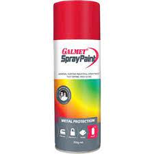 Galmet Bright Red 350g Spraycan – fast-dry, high gloss enamel