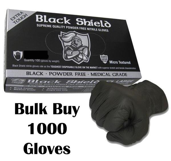 Black Nitrile Gloves Disposable Nitro Powder Free Industrial Grade Gloves Large x 1000