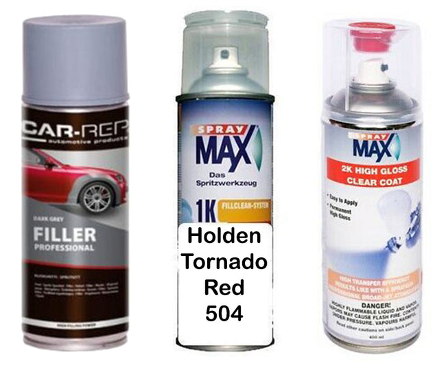 Auto Touch Up Paint Holden Tornado Red 504 Plus 2k Clear Coat & Primer