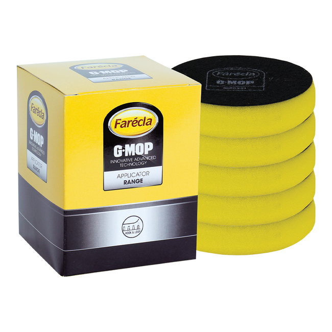FARECLA G Mop 3" (75mm) Yellow Hook & Loop Compounding Foam Pads x 5 Pack