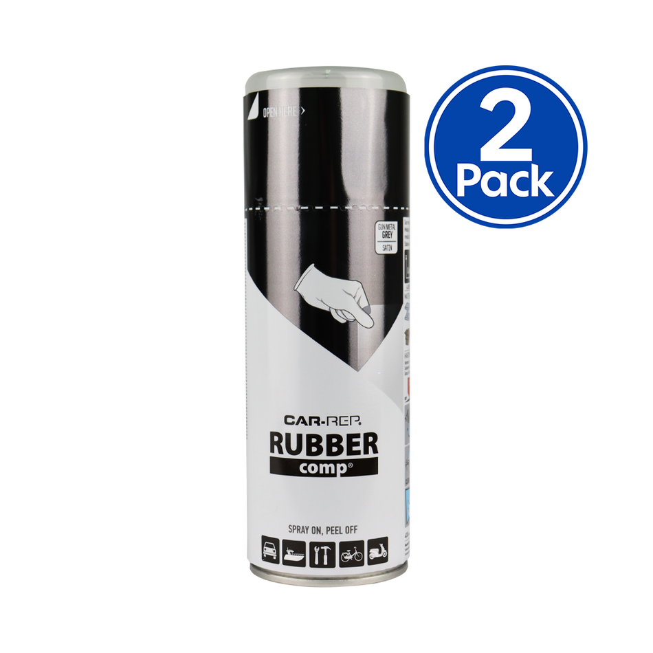 CAR-REP Rubber Comp Removable Plasti Dip Paint 400ml Satin Gun Metal Grey x 2 Pack