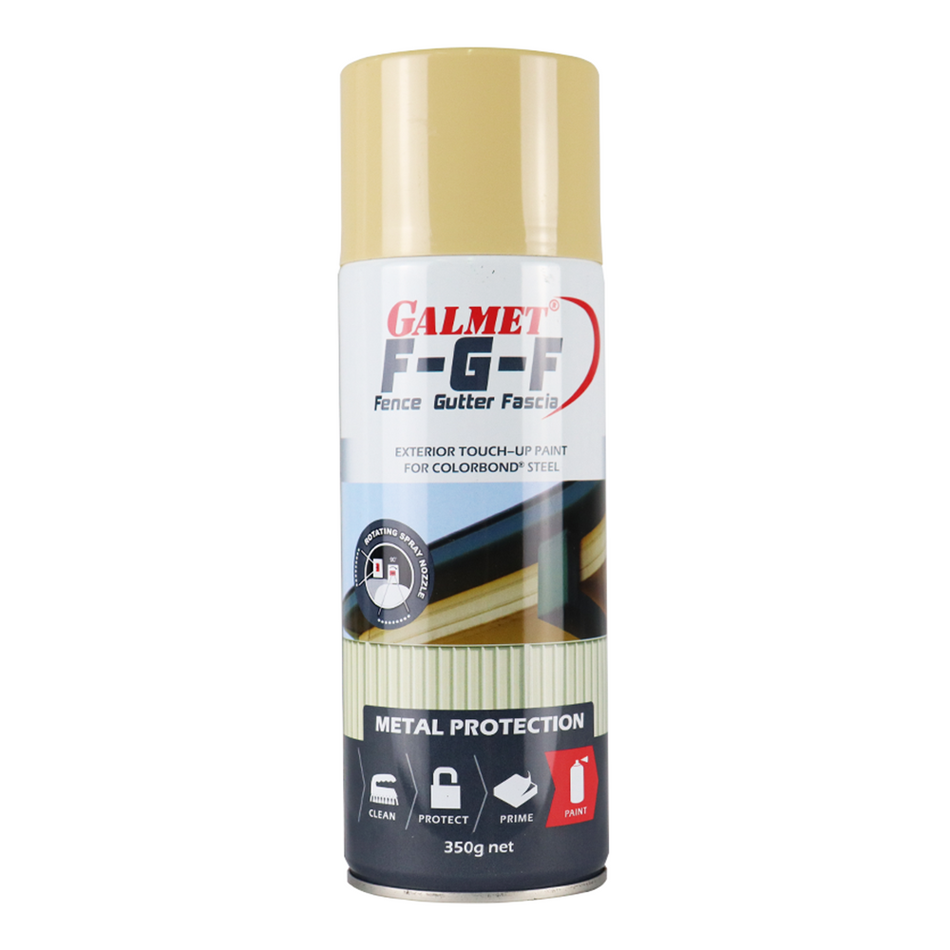 GALMET Fence Gutter Fascia FGF Colorbond 350g Spray Paint Aerosol Harvest