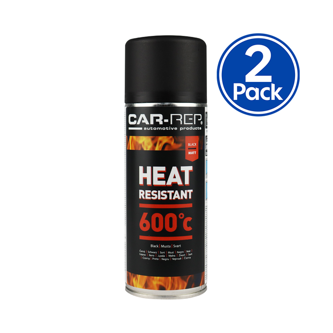 CAR-REP Automotive Heat Resistant Paint 400ml Black x 2 Pack