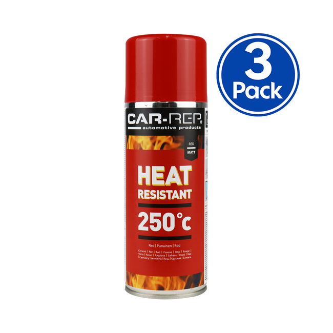 CAR-REP Automotive Heat Resistant Paint 400ml Red x 3 Pack