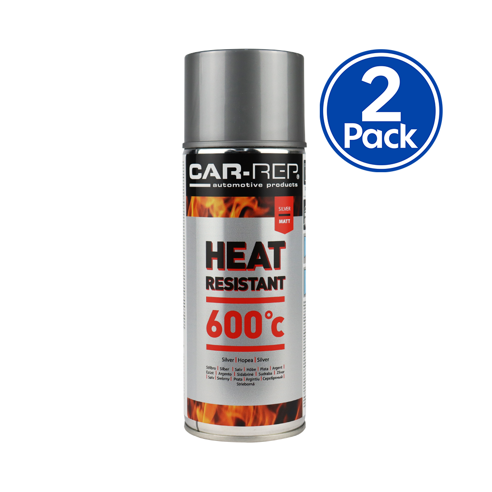 CAR-REP Automotive Heat Resistant Paint 400ml Silver x 2 Pack