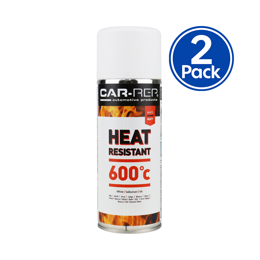 CAR-REP Automotive Heat Resistant Paint 400ml White x 2 Pack
