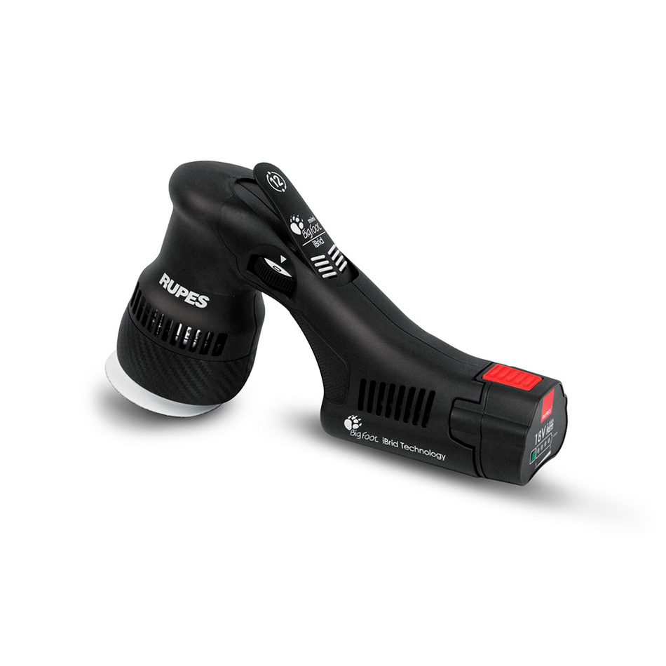 RUPES Bigfoot HLR75 Mini iBrid Cordless Polisher w/ Fast Charger Two Batteries