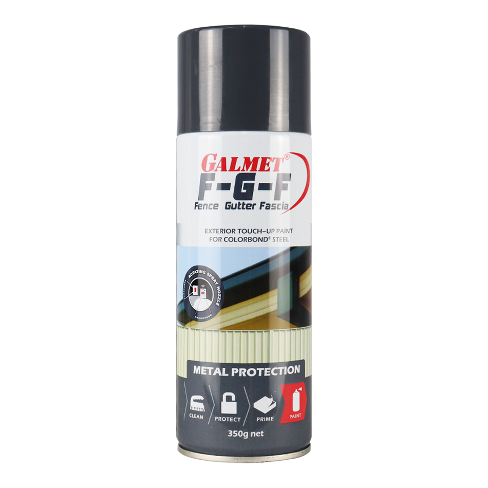 GALMET Fence Gutter Fascia FGF Colorbond 350g Spray Paint Aerosol Ironstone
