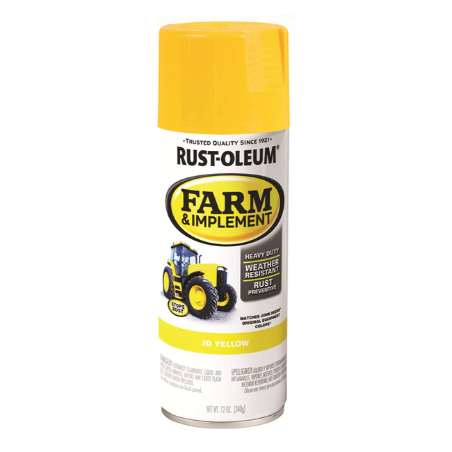 RUST-OLEUM Farm Equipment Spray Paint John Deere Yellow 340g Aerosol