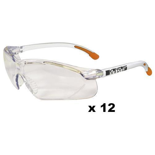 Maxisafe Kansas Safety Glasses AS/NZS1337 Anti Scratch Fog Coating Clear x 12