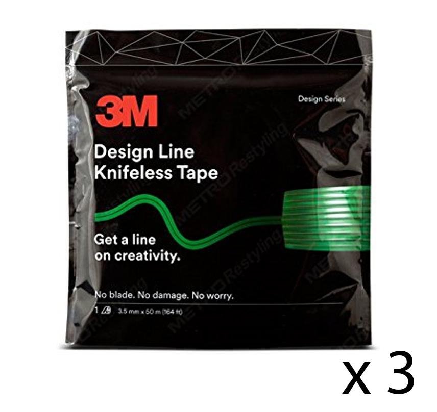 3M Design Line Knifeless Tape KTS-DL1 Green 3.5mm x 50m x 3 Rolls