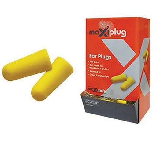 Maxisafe Disposable Foam Earplugs Box Of 200 Safety Sound Hearing Protection