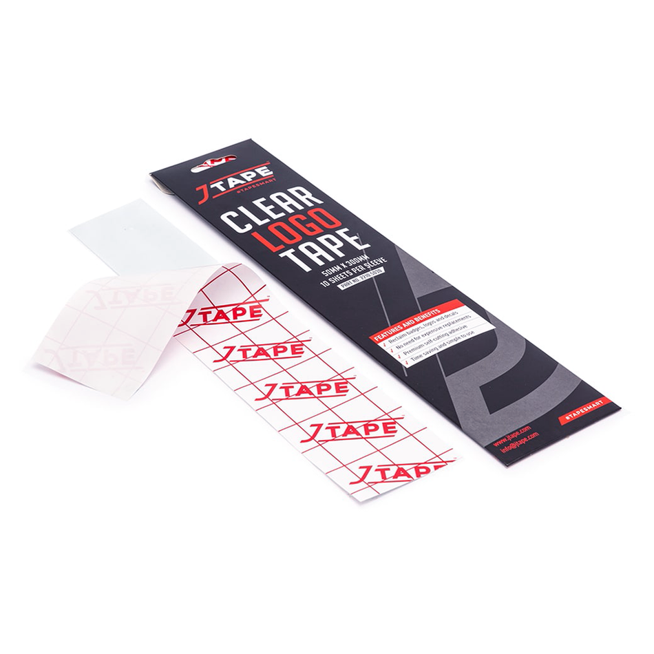 J Tape Clear Logo Tape 50mm x 300mm Car Emblem Adhesive x 10 Sheets