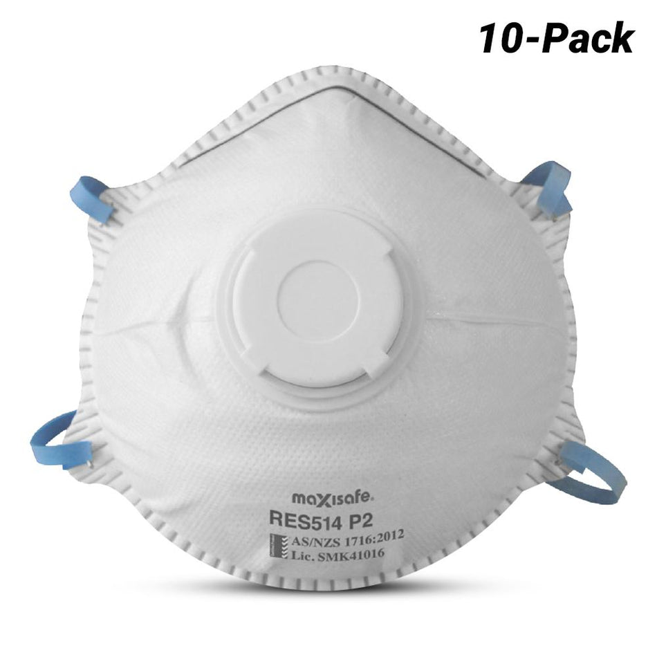 Maxisafe Safety Disposable Dust Mask Class P2 NR With Valve 10 Pack