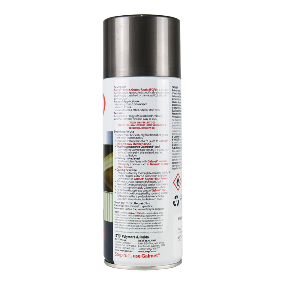 GALMET Fence Gutter Fascia FGF Colorbond 350g Spray Paint Aerosol Monument