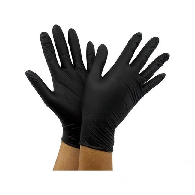 Iquip Textured Black Nitrile Gloves, Paint, Mechanical, Tattoo, Airbrush, Safety, Solvent