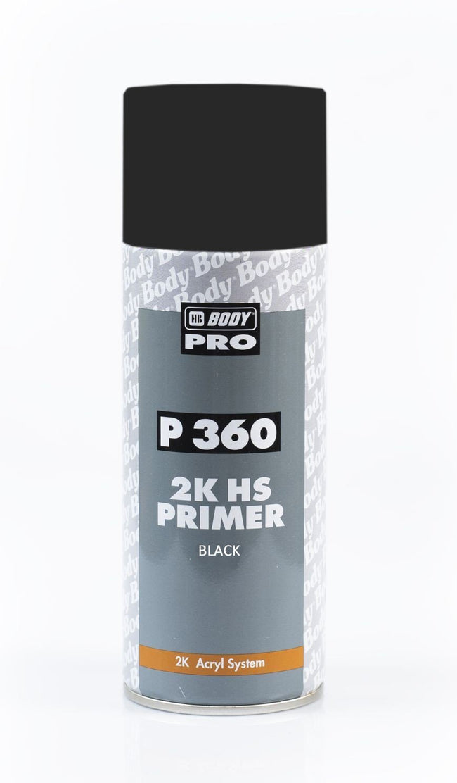HB Body P360 2K HS Primer Filler Spray Paint Black Aerosol 400mL