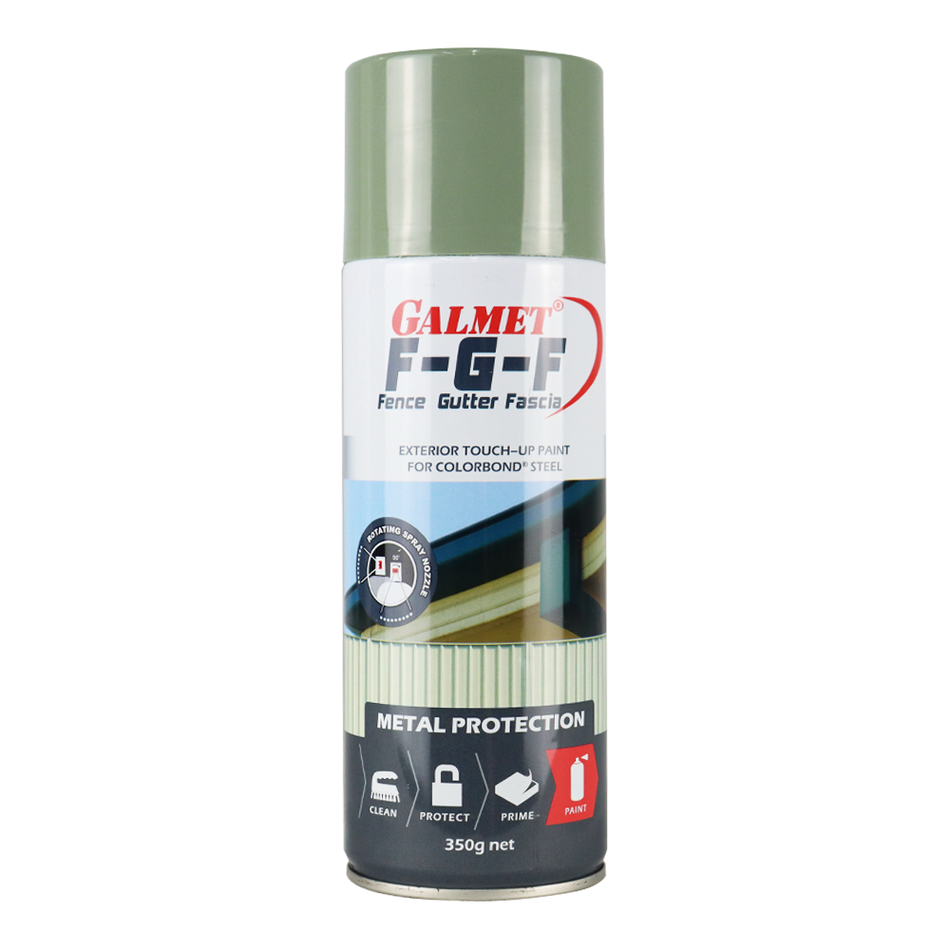 GALMET Fence Gutter Fascia FGF Colorbond 350g Spray Paint Aerosol Pale Eucalypt