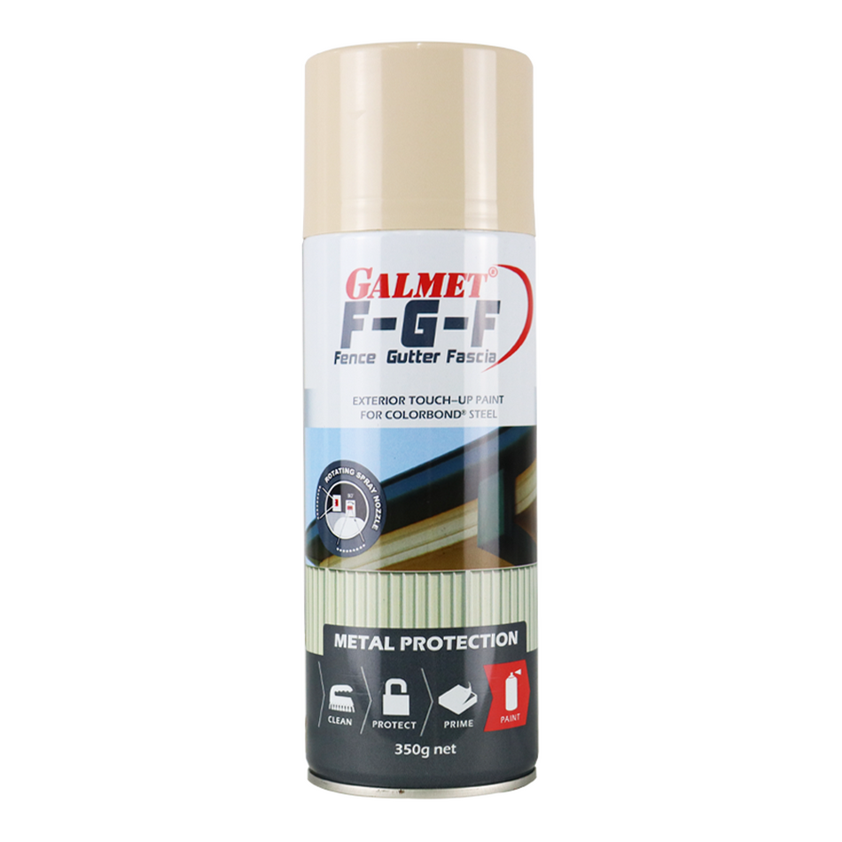 GALMET Fence Gutter Fascia FGF Colorbond 350g Spray Paint Aerosol Paperbark
