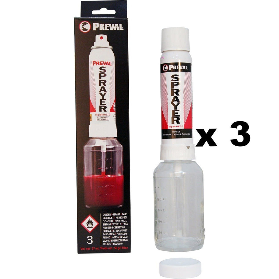 Preval Professional Portable Power Unit Paint Spray Gun 55g x 3