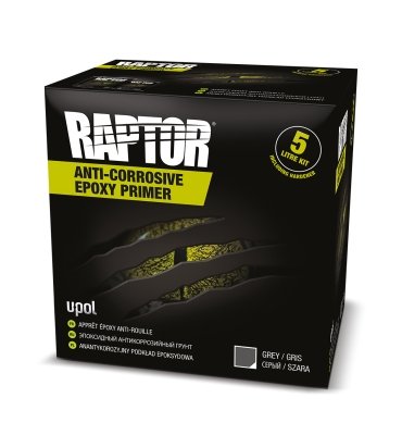 U-Pol Raptor Bedliner Anti Corrosive Epoxy Primer Grey 4:1 5L Kit