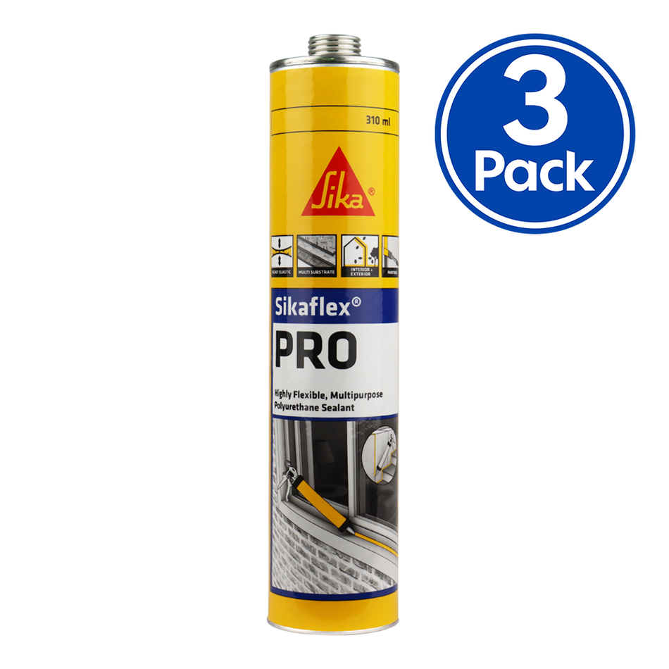 SIKA Sikaflex Pro Multi Purpose Polyurethane Sealant 310ml White x 3 Pack