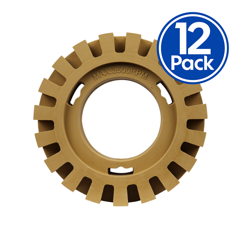 SAR Caramel Tractor Wheel 4 Inch Vinyl Sticker & Decal Remover x 12 Pack