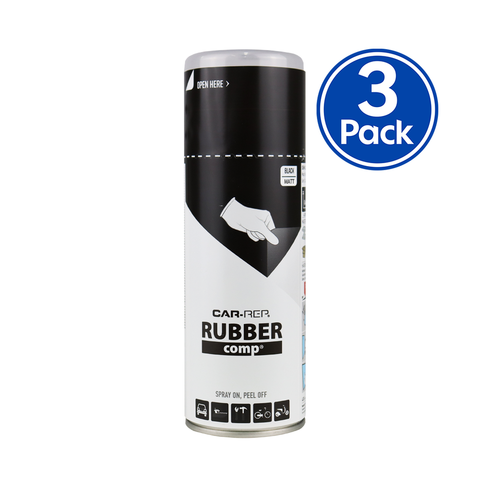 CAR-REP Rubber Comp Removable Plasti Dip Paint 400ml Matte Black x 3 Pack