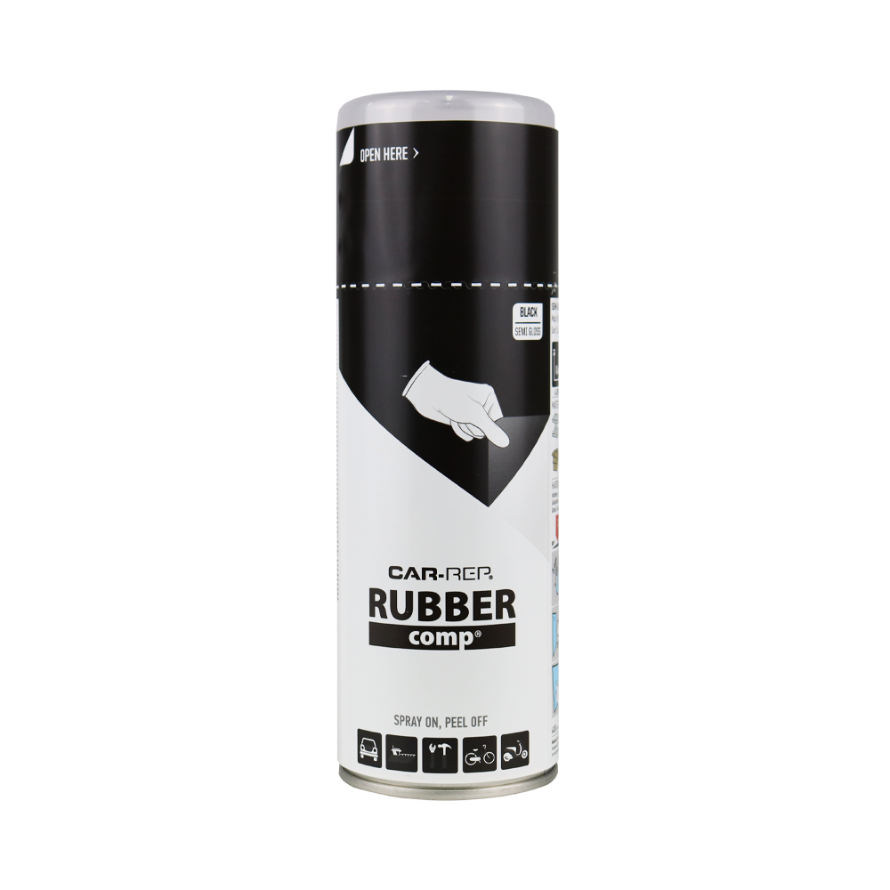 CAR-REP Rubber Comp Removable Plasti Dip Paint 400ml Semi Gloss Black