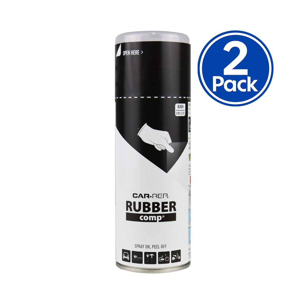 CAR-REP Rubber Comp Removable Plasti Dip Paint 400ml Semi Gloss Black x 2 Pack