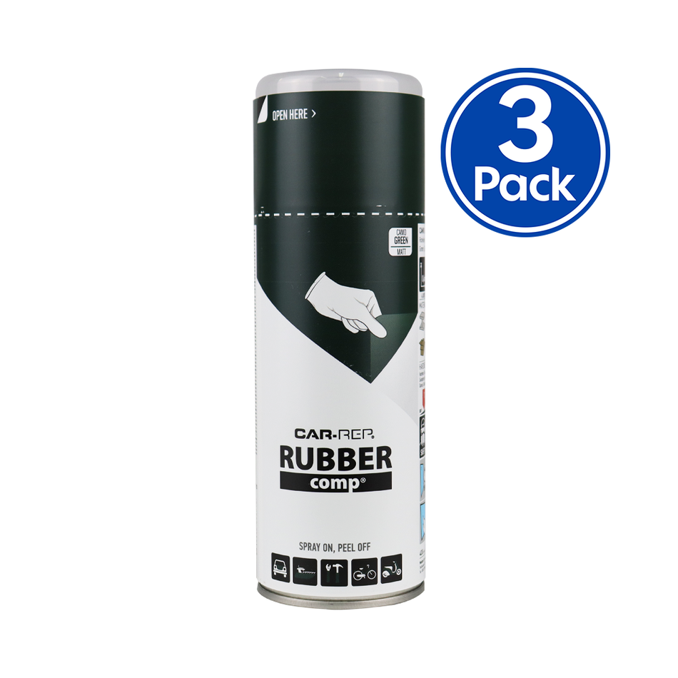 CAR-REP Rubber Comp Removable Plasti Dip Paint 400ml Matte Camo Green x 3 Pack
