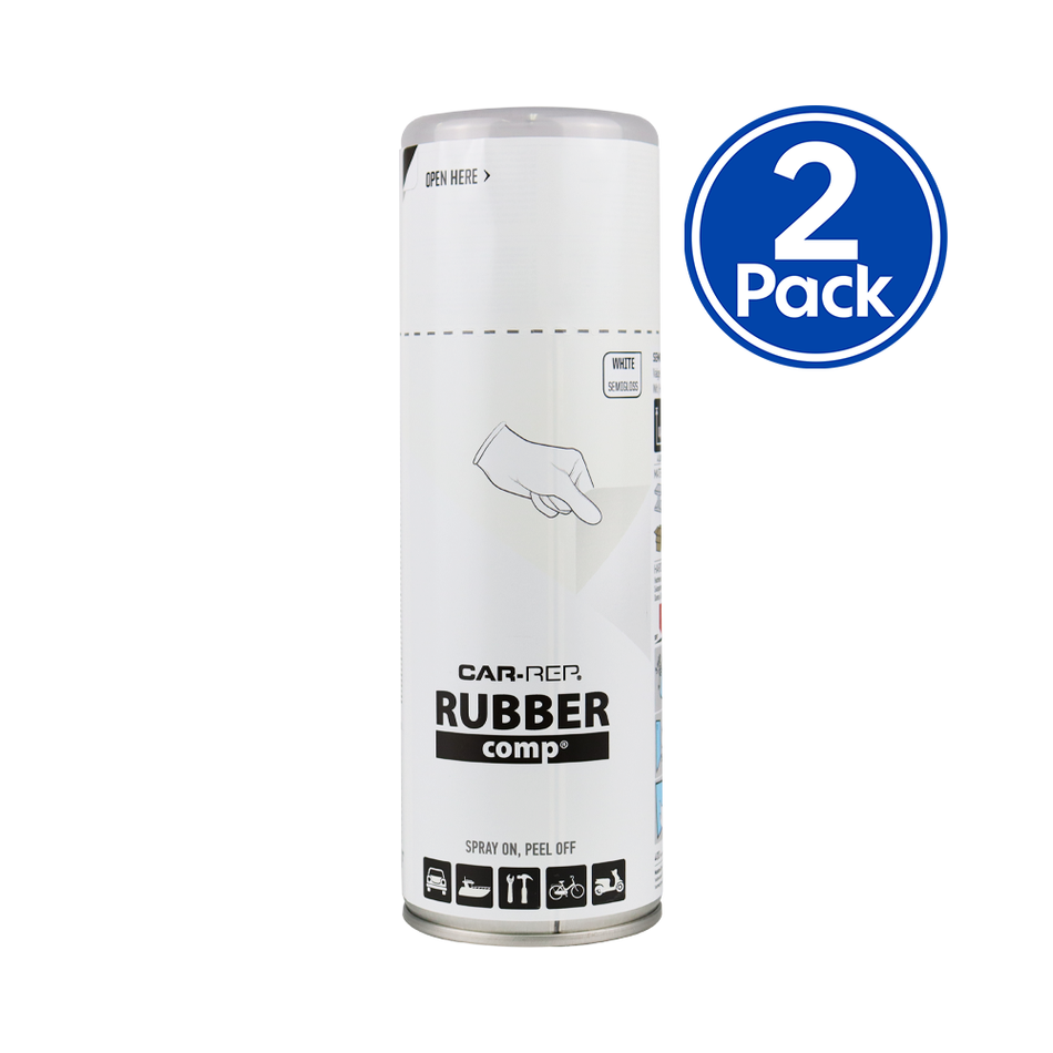 CAR-REP Rubber Comp Removable Plasti Dip Paint 400ml Semi Gloss White x 2 Pack