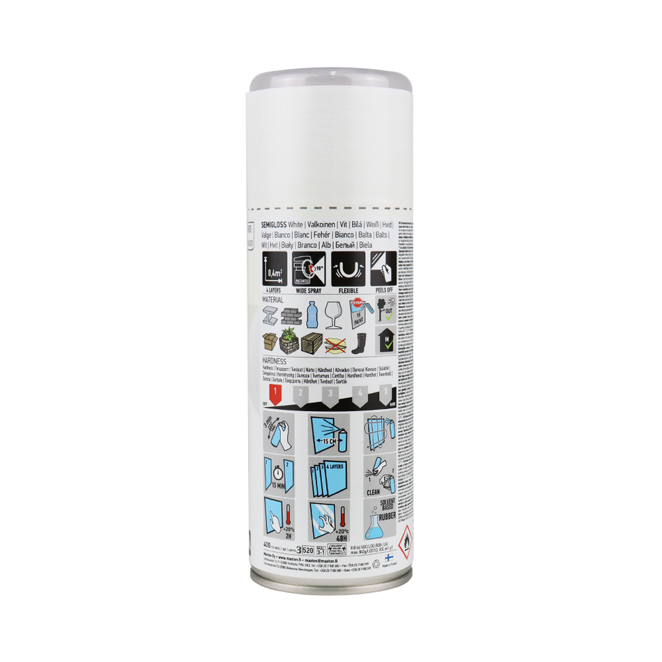 CAR-REP Rubber Comp Removable Plasti Dip Paint 400ml Semi Gloss White x 2 Pack