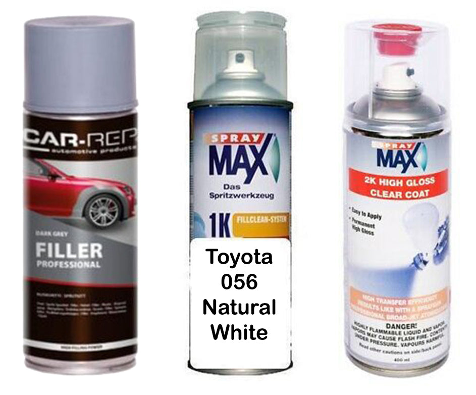 Auto Touch Up Paint for Toyota 056 Natural White Plus 2k Clear Coat & Primer