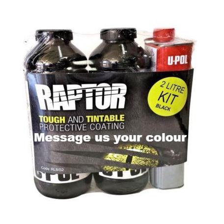 U-Pol Raptor Tintable (Choose Your Colour) Protective Coating Tub/Bed Liner Kit 2L