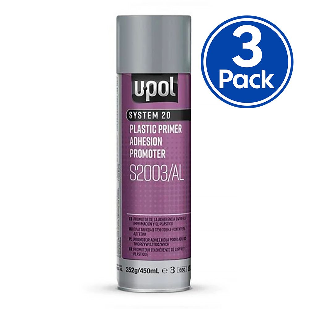 U-POL Universal Plastic Primer Adhesion Promoter S2003 450ml Clear x 3 Pack