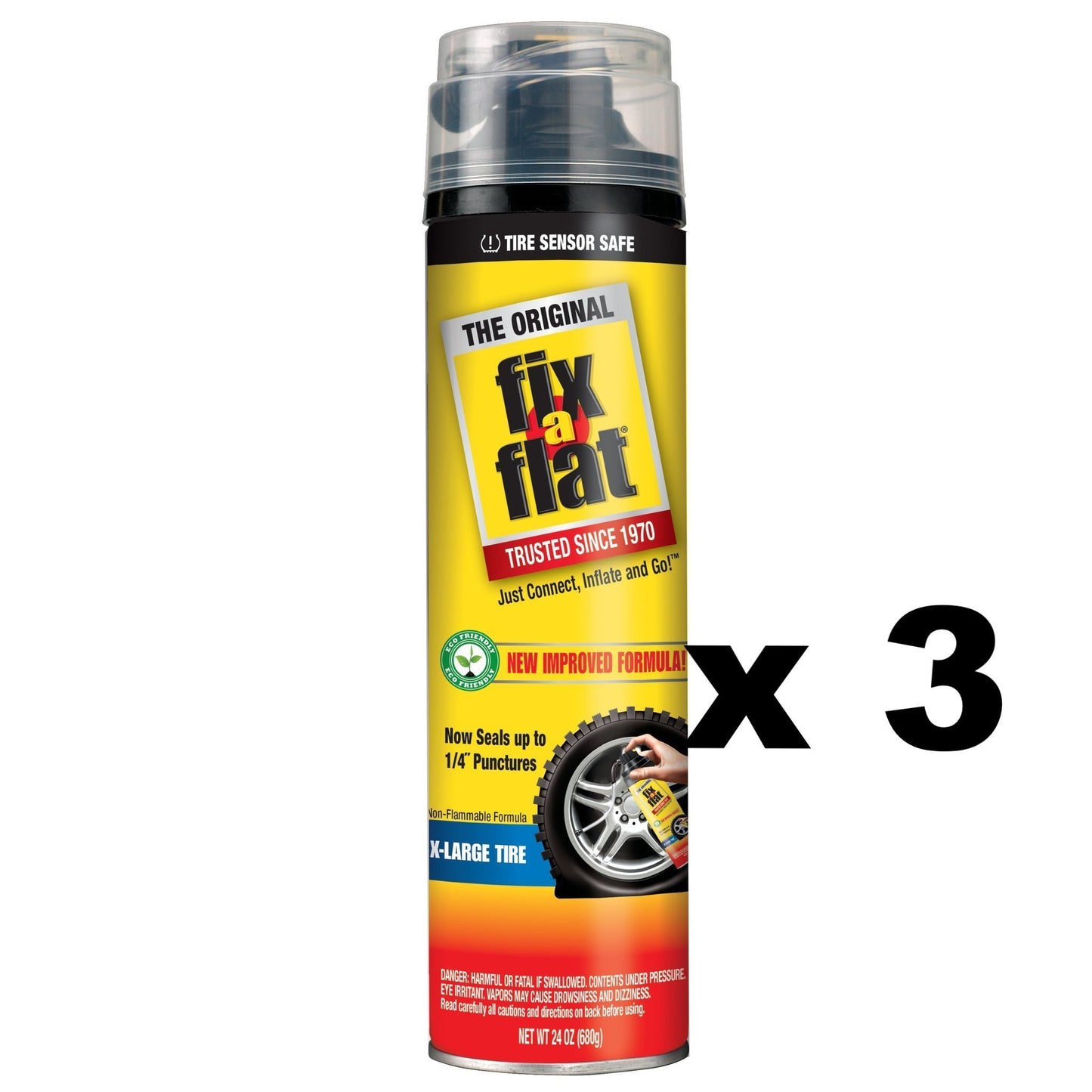Fix-A-Flat Tire Inflator Eco-friendly Formula Extra Large XL Tire 680g x 3