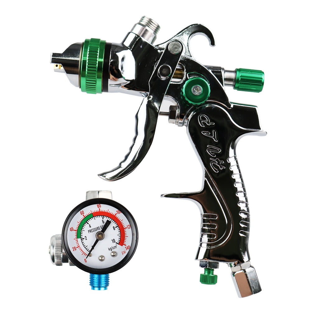 Professional Gravity-Fed HVLP Spray gun 1.4mm + Air Regulator with Gauge