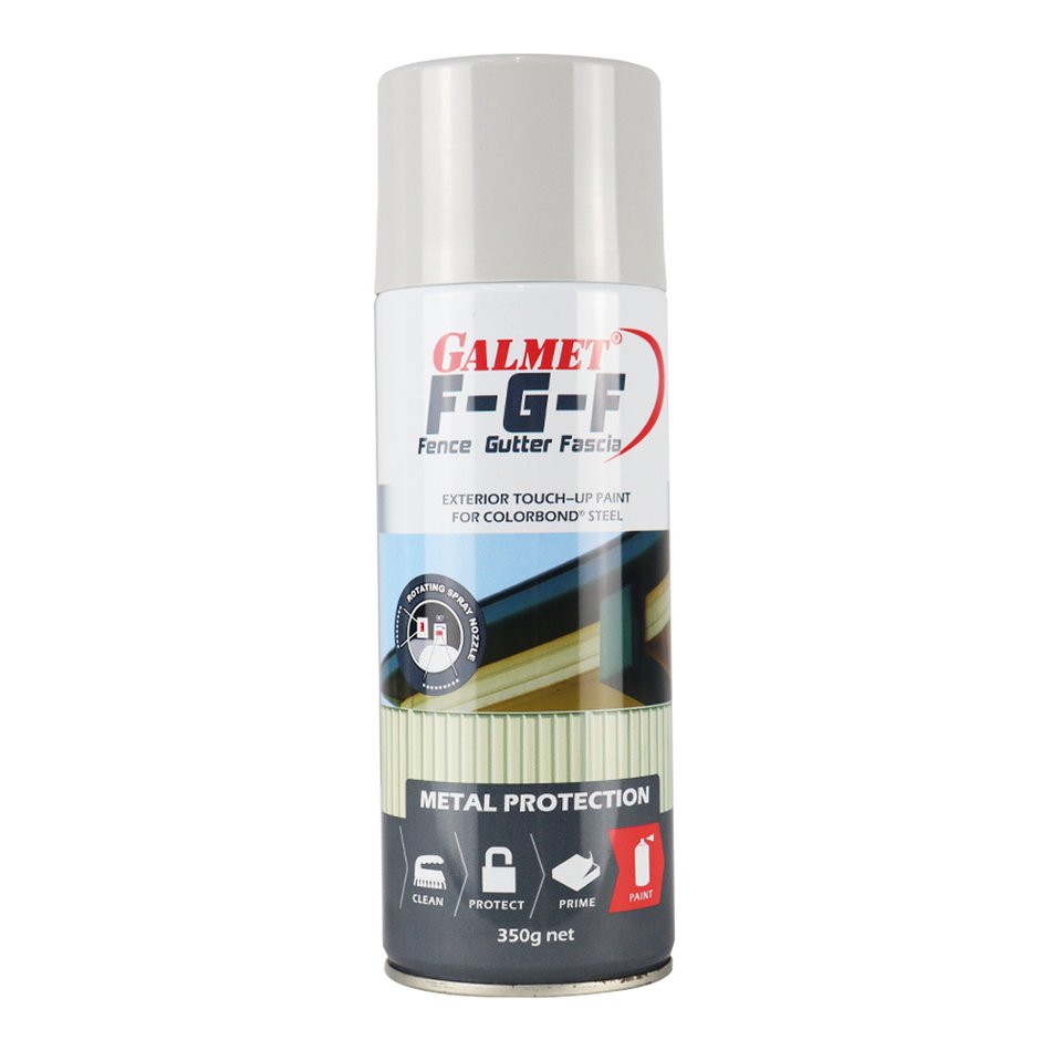 GALMET Fence Gutter Fascia FGF Colorbond 350g Spray Paint Aerosol Shale Grey
