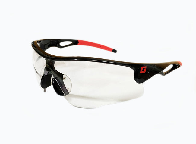 3M Scott Safety S714C Draft Spectacles Black Red Frame With Clear Lens Glasses