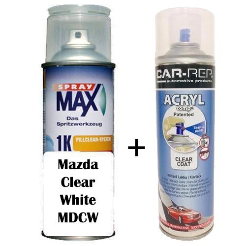 Auto Touch Up Paint Mazda Clear White MDCW Plus 1k Clear Coat