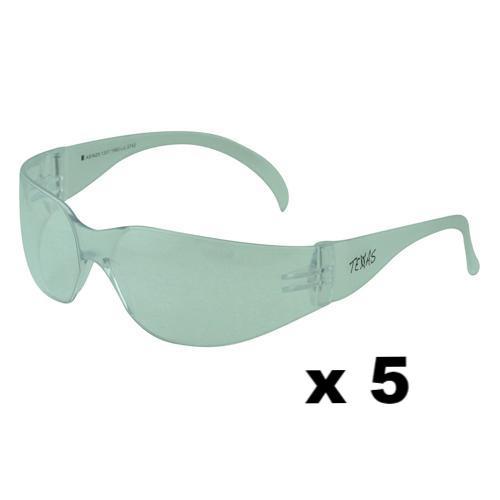 Maxisafe Texas Safety Glasses AS/NZS1337 Anti Scratch Fog Coating Clear x 5