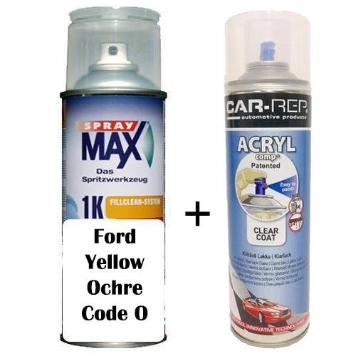 Auto Touch Up Paint Ford Yellow Ochre Code O Plus 1k Clear Coat