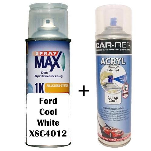 Auto Touch Up Paint Ford Cool White XSC4012 Plus 1k Clear Coat